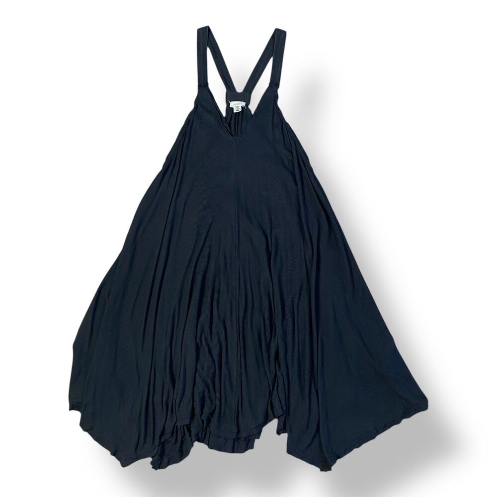 Urban Outfitters Ecoté Black Raw Hem‎ Trapeze Halter Mini Dress Size XS Boho